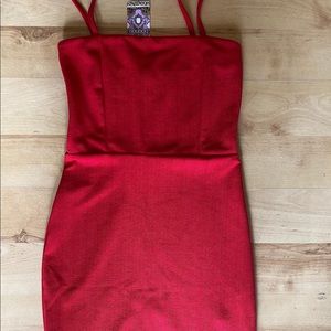 Boohoo red tight dress